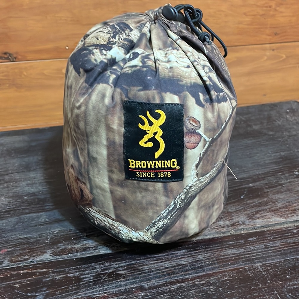Browning down jacket in a bag